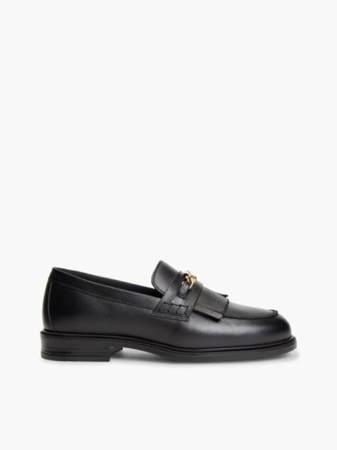 Μαύρο Δερμάτινα Loafers  Γυναίκες