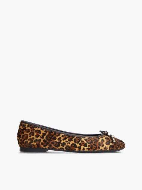 Multi Cheetah Print Charm Leather Ballerinas  Women