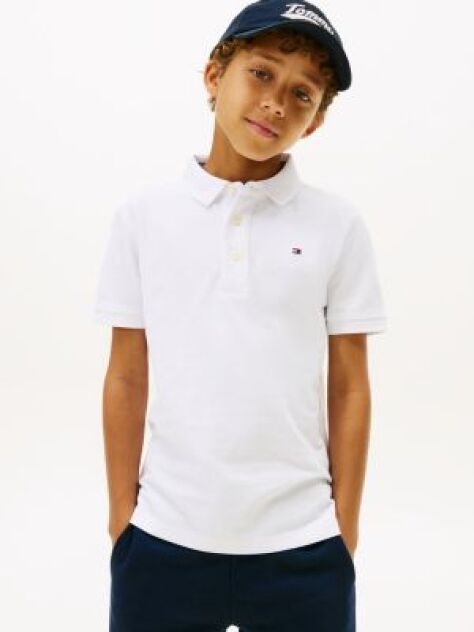 White Organic Cotton Polo Shirt  Boys