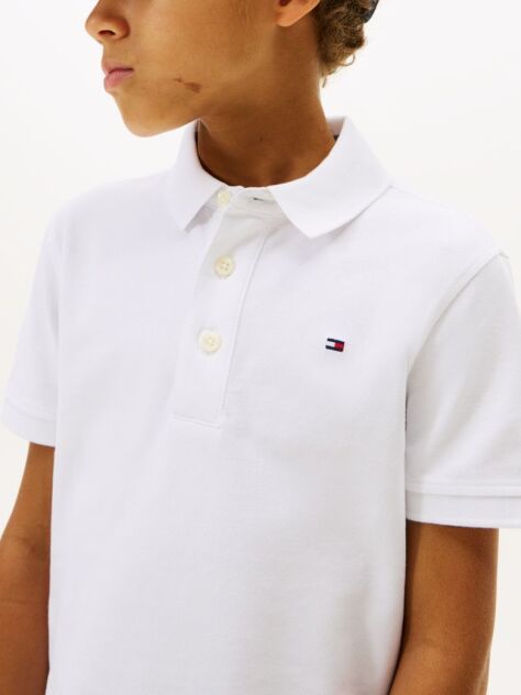 White Organic Cotton Polo Shirt  Boys