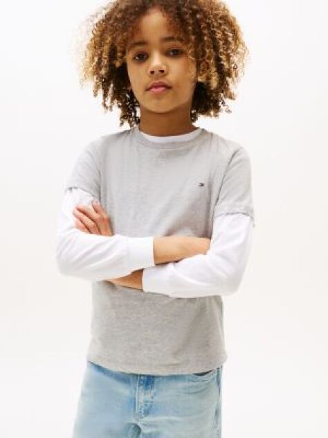 Grey BOYS BASIC CN KNIT S/S  Boys