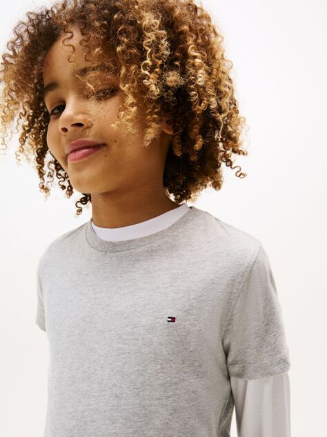 Grey BOYS BASIC CN KNIT S/S  Boys
