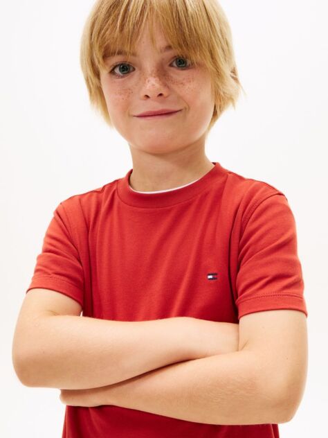 Red Essential Organic Cotton Knit Tee  Boys