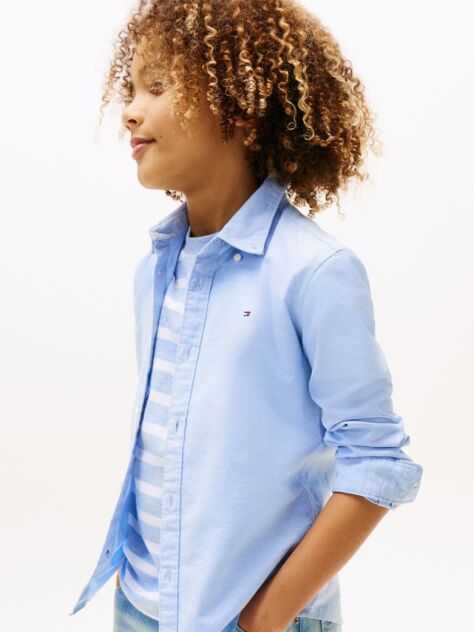 Blue Stretch Oxford Cotton Shirt  Boys