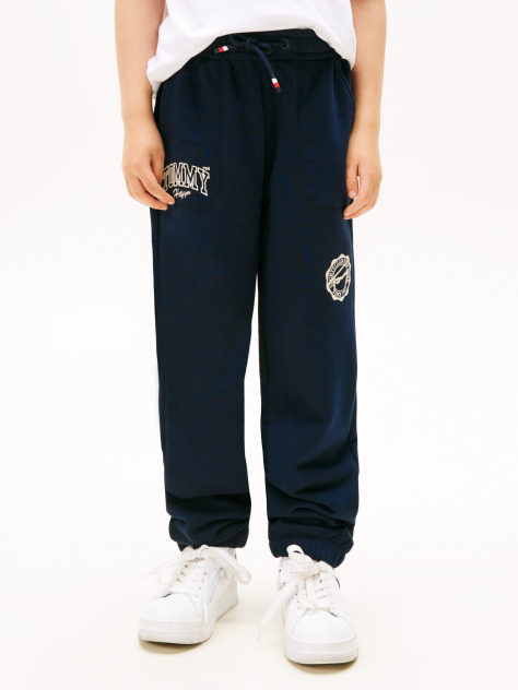 Blue Varsity Embroidery Regular Joggers  Boys