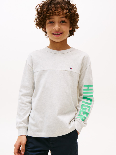 Grey Logo Graphic Long Sleeve T-Shirt  Boys