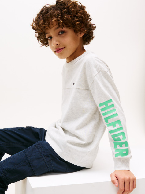 Grey Logo Graphic Long Sleeve T-Shirt  Boys