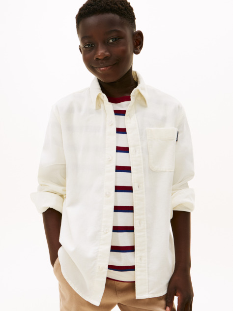 Beige Regular Fit Corduroy Shirt  Boys