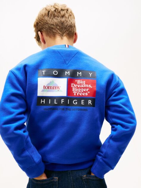 Blue Varsity Mixed Graphic Crew Neck Sweatshirt  Boys