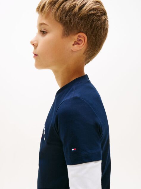 Blue Logo Crew Neck Jersey T-Shirt  Boys