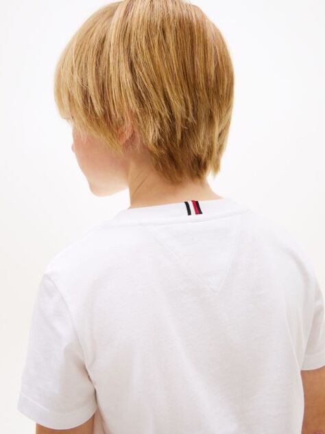White Logo Crew Neck Jersey T-Shirt  Boys