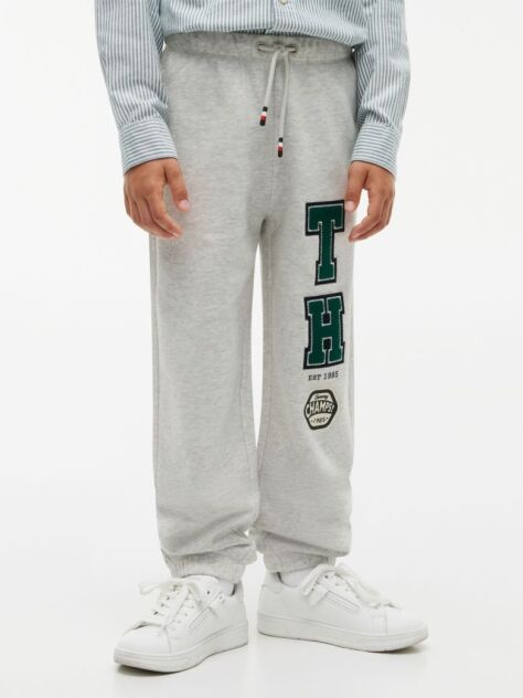Grey Varsity Logo Appliqué Drawstring Joggers  Boys