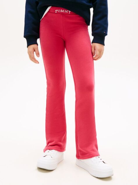 Pink Extra Slim Metallic Logo Flared Leggings  Girls