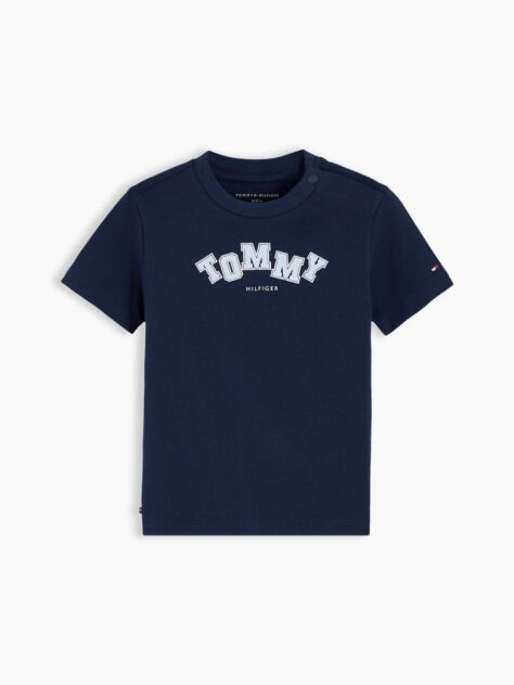 Blue Logo Peached Crew Neck T-Shirt  Newborn