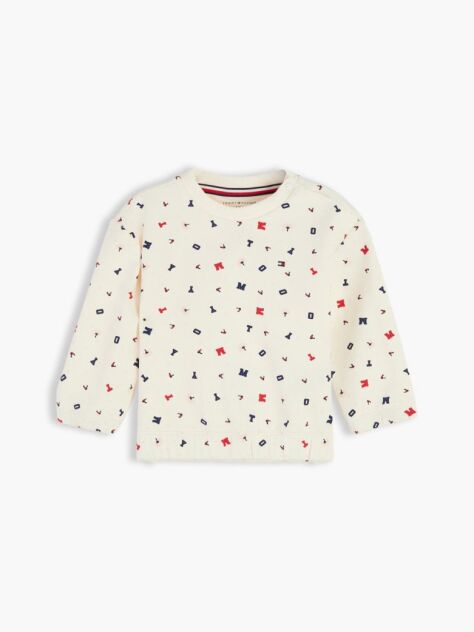 Multi Flag Embroidery Crew Neck Sweatshirt  Newborn