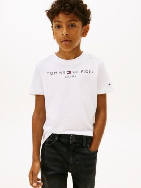 White Essential Organic Cotton Logo T-Shirt  Kids Unisex