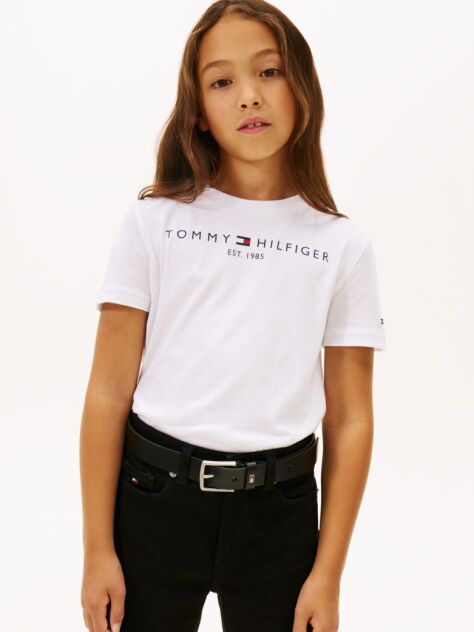 White Essential Organic Cotton Logo T-Shirt  Kids Unisex
