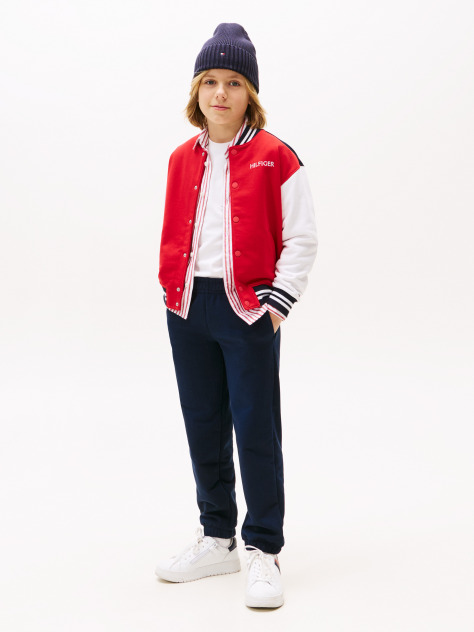 Blue Flag Embroidery Cuffed Joggers  Kids Unisex