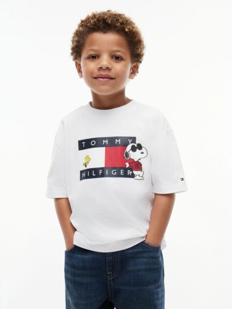 White Peanuts® Flag Graphic Jersey T-Shirt  Kids Unisex