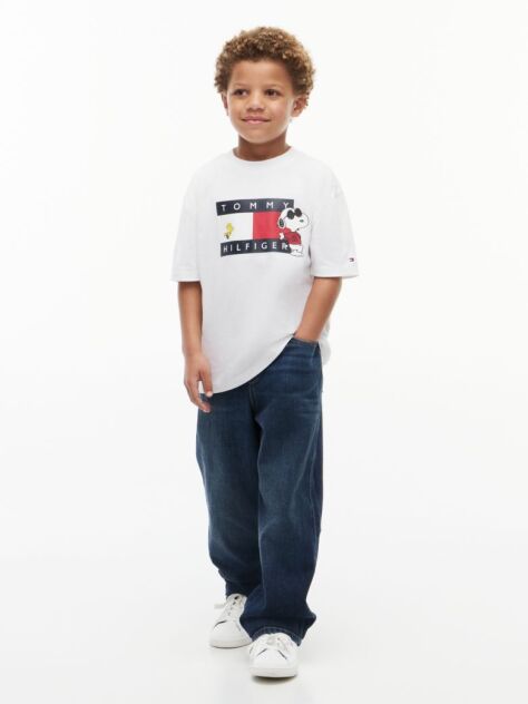 White Peanuts® Flag Graphic Jersey T-Shirt  Kids Unisex