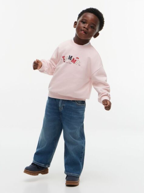 Pink Terry Crew Neck Sweatshirt  Kids Unisex