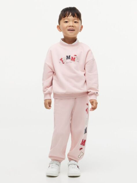 Pink Logo Cuffed Joggers  Kids Unisex