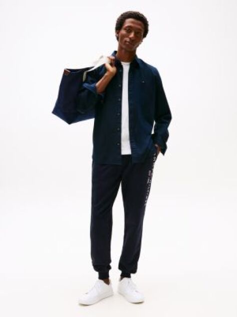 Blue ORGANIC COTTON BLEND JOGGERS  Men