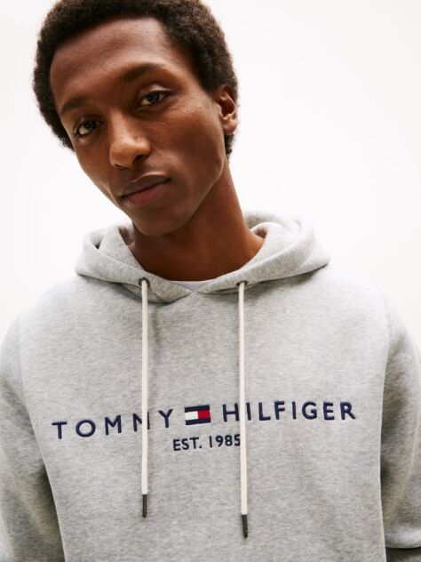 Grey Logo Flex Fleece Hoody  Men