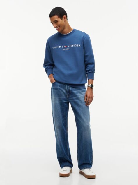 Blue TH Flex Logo Sweatshirt  Men
