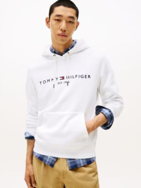 Άσπρο Flex Hoody Με Λογότυπο  Άνδρες