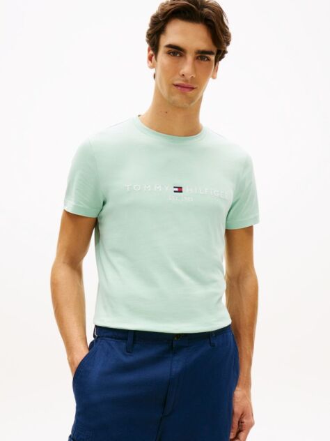 Green Organic Cotton Chest Logo T-Shirt  Men