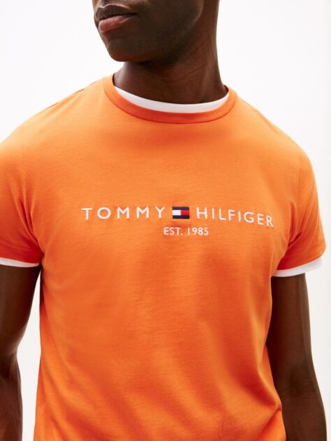 Orange Organic Cotton Chest Logo T-Shirt  Men