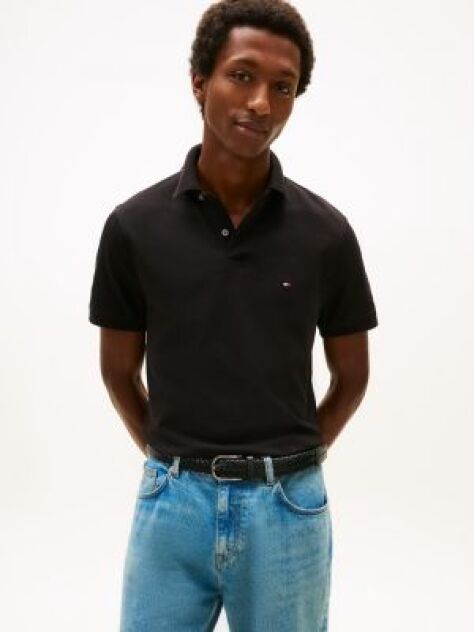 Black 1985 Organic Cotton Regular Fit Polo  Men