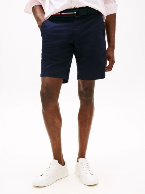 Blue Essential Brooklyn Twill Bermuda Shorts With Belt  Men