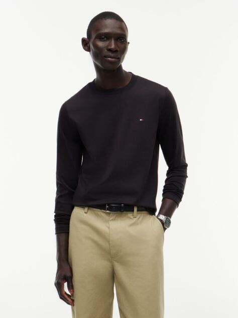 Black Slim Interlock Long Sleeve T-Shirt  Men