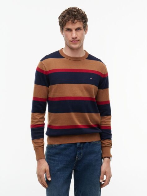 Multi Cotton Cashmere Crew Neck Jumper.  Men