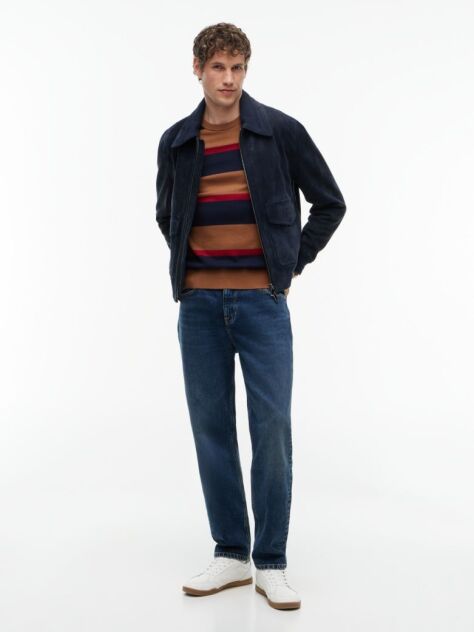 Multi Cotton Cashmere Crew Neck Jumper.  Men