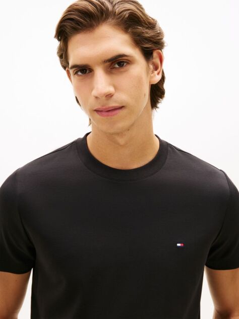 Black Flag Embroidery Interlock Slim Fit T-Shirt  Men