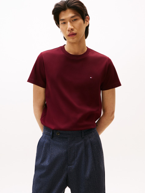 Κόκκινο Slim T-Shirt Με Κεντητό Σημαιάκι  Άνδρες