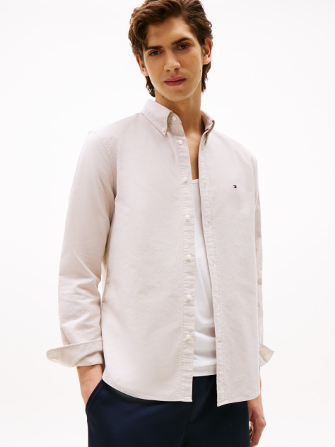 Beige Heritage Regular Fit Oxford Shirt  Men