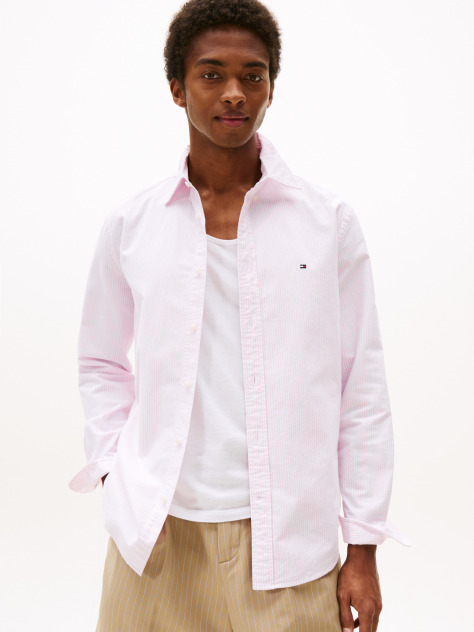 Pink Heritage Stripe Regular Fit Oxford Shirt  Men