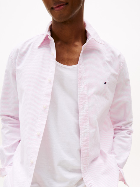 Pink Heritage Stripe Regular Fit Oxford Shirt  Men