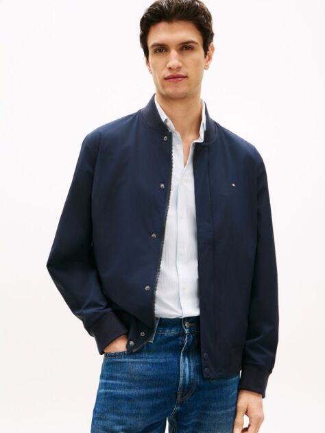 Blue Lightweight Relaxed Bomber Jacket  Men