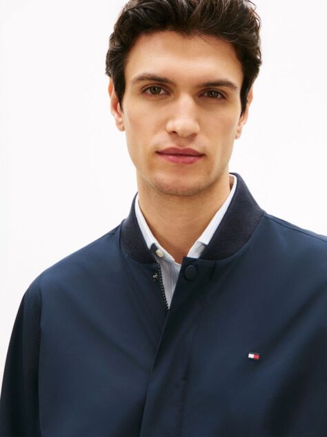 Blue Lightweight Relaxed Bomber Jacket  Men