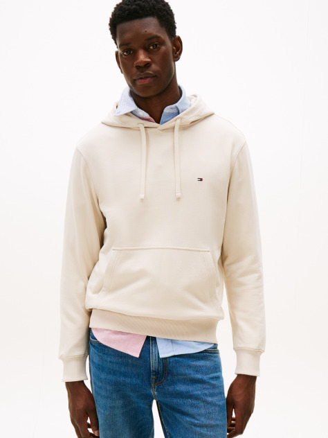 Μπεζ Hoody Από Βαμβακερό Terry Με Κεντητό Σημαιάκι  Άνδρες