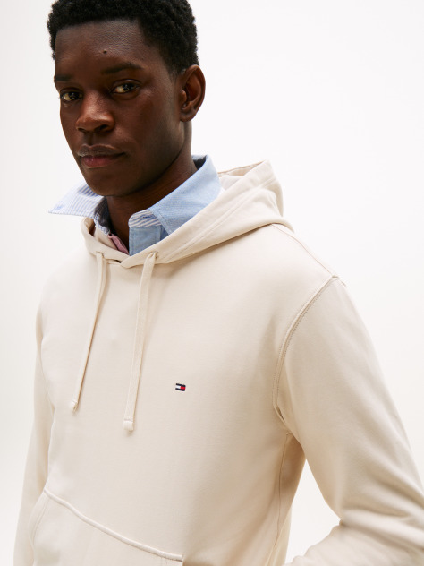 Μπεζ Hoody Από Βαμβακερό Terry Με Κεντητό Σημαιάκι  Άνδρες