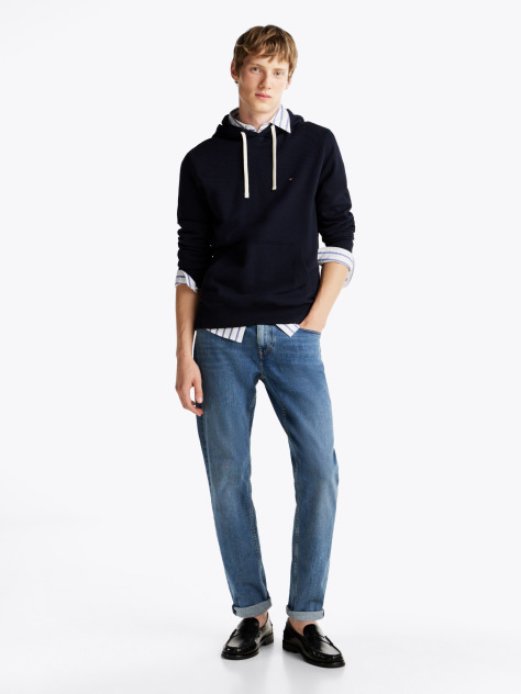 Μπλε Hoody Από Βαμβακερό Terry Με Κεντητό Σημαιάκι  Άνδρες