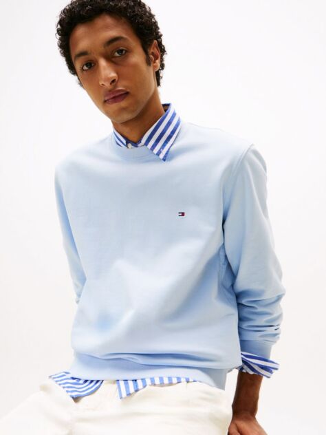 Blue Terry Crew Neck Sweatshirt  Men