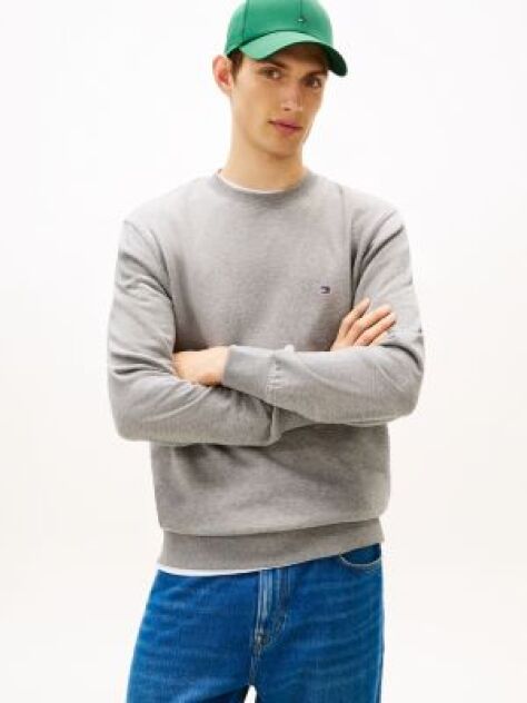 Grey Terry Crew Neck Sweatshirt  Men