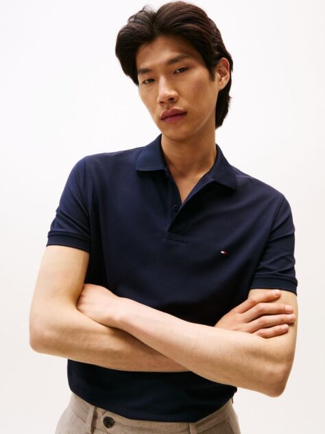 Blue Moisture Wicking Pique Regular Polo Shirt  Men